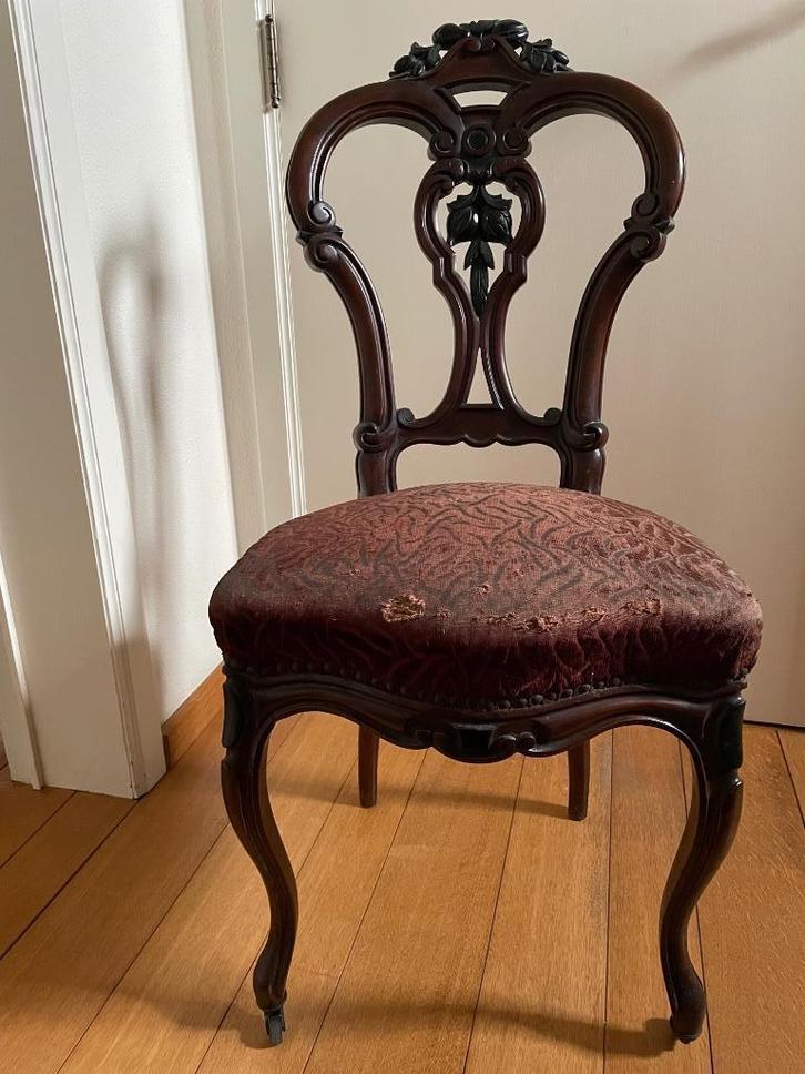 5 oude stoelen te koop, Antiek en Kunst, Curiosa en Brocante, Ophalen