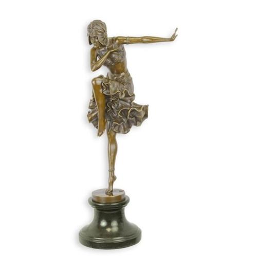 Groot Bronzen Beeld van een Hindu Danser GRATIS LEVERING, Antiek en Kunst, Antiek | Brons en Koper, Brons, Verzenden
