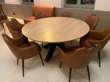 Ronde massief eiken tafelblad in verschillende diameters beschikbaar voor biedingen