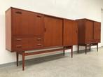 Mid century vintage teak dressoir/highboard 1960s, Ophalen, Gebruikt, 150 tot 200 cm, Teakhout