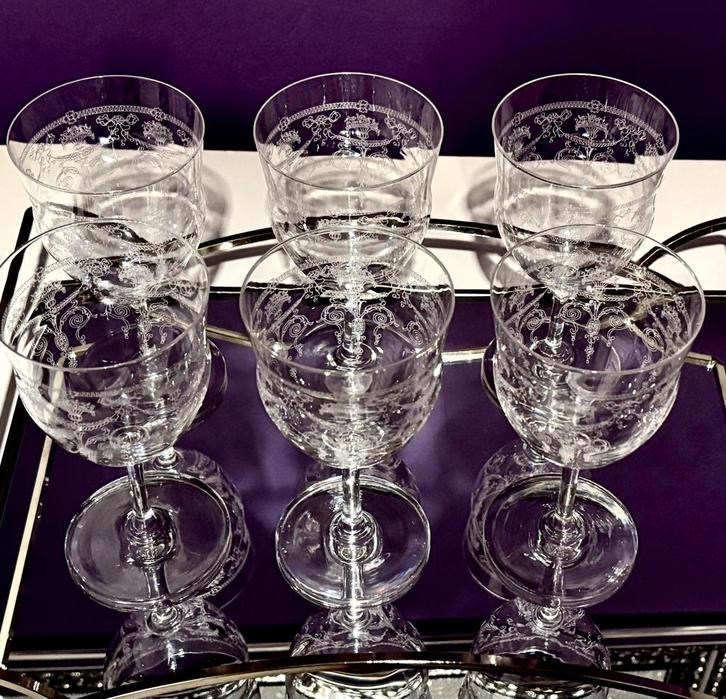 Lot de 6 verres à vin/eau antiques VSL 1880-1900, Antiek en Kunst, Antiek | Glaswerk en Kristal, Ophalen