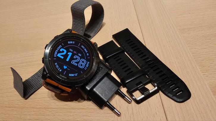 Garmin Fenix 7X Pro Sapphire Solar, Handtassen en Accessoires, Smartwatches, Zo goed als nieuw, Ophalen of Verzenden