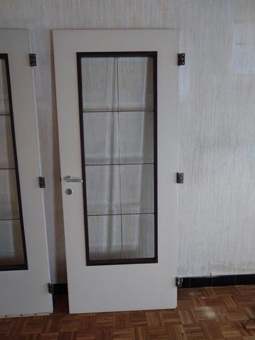 3 Binnen deuren met lood glas., Doe-het-zelf en Bouw, Deuren en Vliegenramen, Ophalen, Gebruikt, 80 tot 100 cm, Binnendeur