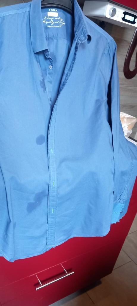 CHEMISE HOMME IKKS, Kleding | Heren, Overhemden, Gedragen, Halswijdte 41/42 (L), Blauw, Ophalen of Verzenden
