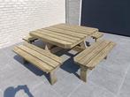 stevige picknicktafel voor 8 personen, Tuin en Terras, Picknicktafels, Ophalen, Zo goed als nieuw, Vierkant, Hout