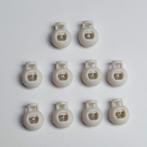 4551) 10 Bouchon de cordon blanc - arrêt de cordon, Ophalen, Nieuw, Knoop of Knopen