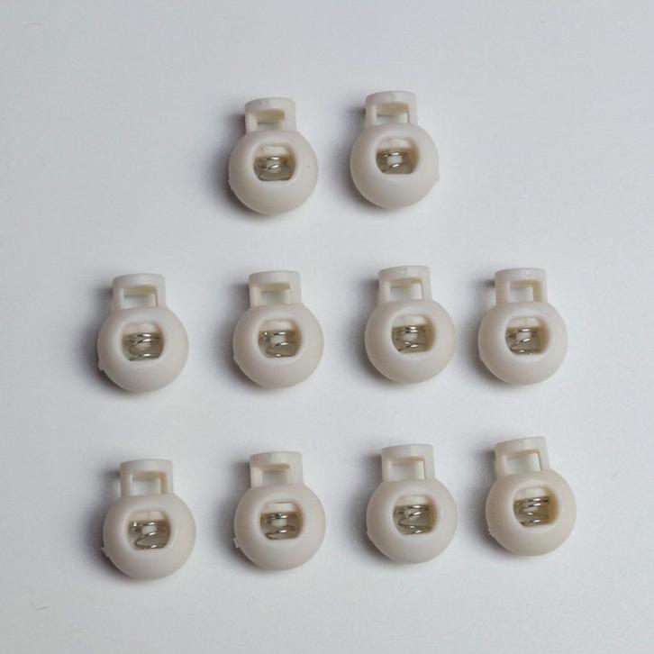 4551) 10 Bouchon de cordon blanc - arrêt de cordon, Hobby & Loisirs créatifs, Couture & Fournitures, Neuf, Bouton ou Boutons, Enlèvement