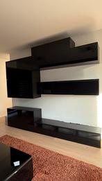 Glans zwarte tv hangkasten met verlichting, Huis en Inrichting, Ophalen, Zo goed als nieuw