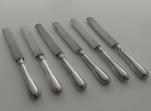 6 Christofle antieke verzilverde messen, Antiek en Kunst, Antiek | Bestek, Ophalen