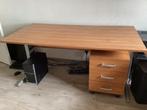 Bureautafel met losstaande ladenblok op wieltjes.Goede staat, Huis en Inrichting, Bureaus, Ophalen of Verzenden, Met wielen