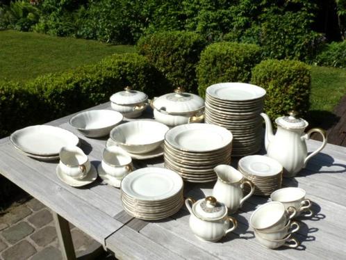 Servies Bavaria Elfenbein porselein 73-delig 1950, Antiek en Kunst, Antiek | Servies los, Ophalen