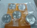 5X MAPLE LEAF 2025 CANADA ZILVEREN MUNTEN 1 OUNCE, Postzegels en Munten, Ophalen, Zilver