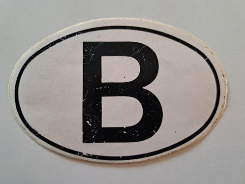 Autocollant Vintage - Plaque d'immatriculation belge "B", Collections, Autocollants, Utilisé, Autres types, Enlèvement ou Envoi