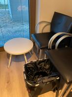 8 zwart leder stoelen Leolux, Ophalen, Zo goed als nieuw, Zwart