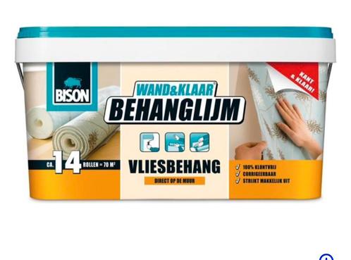 Lot van 4 - Behanglijm BISON - Vliesbehang, Doe-het-zelf en Bouw, Schildersmaterialen, Nieuw, Overige typen, Ophalen