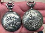 LONGINES horlogeset van twee Longines sierlijke inzetstukken, Ophalen, Zakhorloge, Staal, 1900 tot 1930