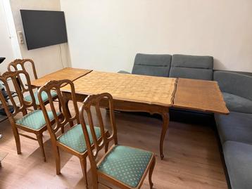 2in1 Antiek Tafel met 6 Stoelen ECHTE BOOM! beschikbaar voor biedingen