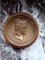 Déco Marine "Tape de Bouche" bronze en relief /bois  11.50cm, Bronze, Enlèvement ou Envoi