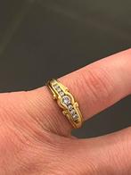 Gouden ring bezet met diamanten 18 karaat, Ophalen of Verzenden