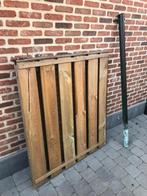 Ijzeren poort omkaderd met hout, Ophalen, Gebruikt, Hout