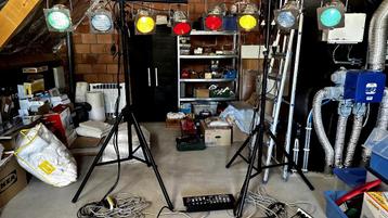 8 spots op statief + lichtmodulator JB systems LM400  beschikbaar voor biedingen