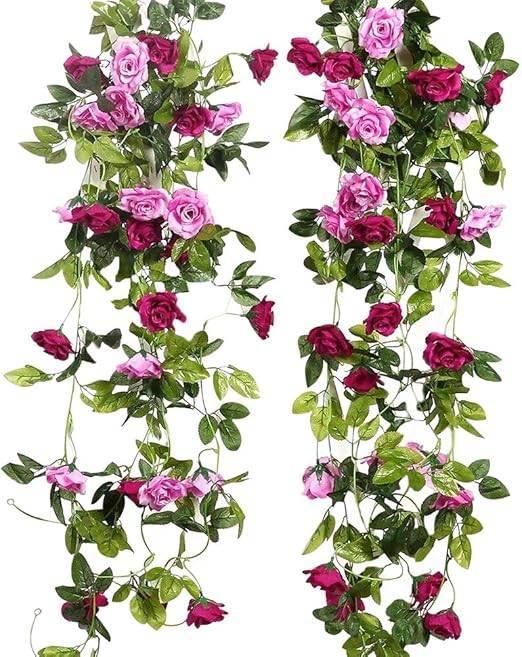 dubbelkleurige kunstrozenslinger | GRATIS LEVERING, Huis en Inrichting, Woonaccessoires | Kunstplanten en Kunstbloemen, Nieuw