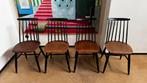 4x Vintage houten stoelen - Stol Kamnik, ‘60 design, Huis en Inrichting, Stoelen, Ophalen, Gebruikt, Zwart, Scandinavisch
