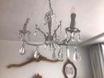 Lustre pampilles shabby trois bras, Gebruikt, Glas