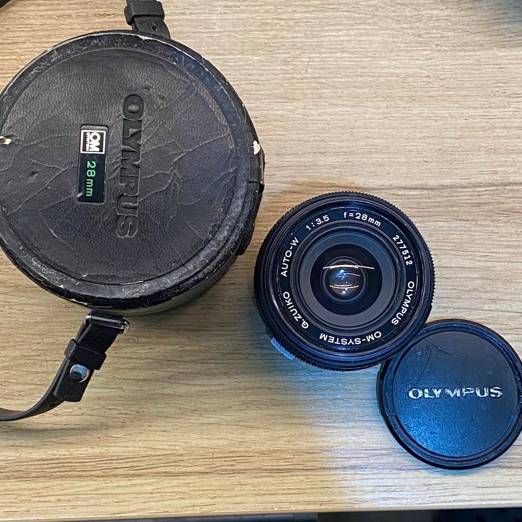 Olympus G.Zuiko Auto-W 28mm f3.5, Audio, Tv en Foto, Fotocamera's Analoog, Gebruikt, Spiegelreflex, Olympus, Ophalen of Verzenden