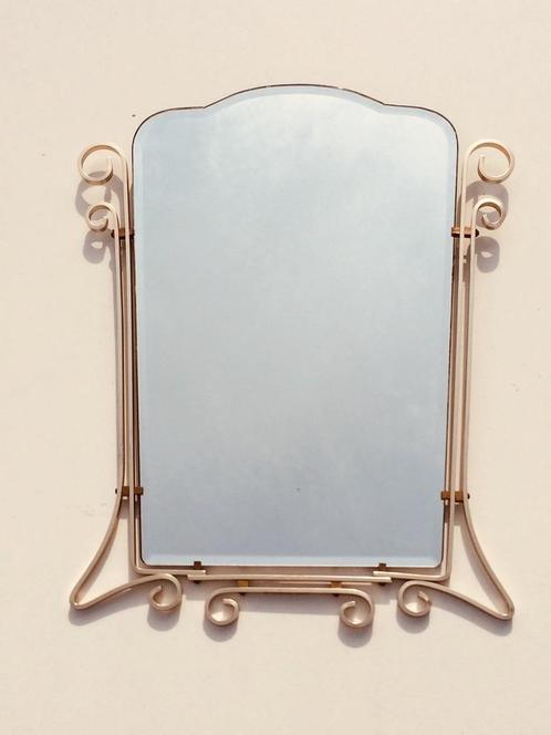 Miroir Retro * Vintage * doré, Maison & Meubles, Accessoires pour la Maison | Miroirs, Utilisé, Enlèvement ou Envoi