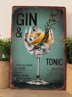 Metalen reclamebord Gin en Tonic, Ophalen of Verzenden, Nieuw, Reclamebord