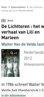 GEZOCHT  BOEK LILI EN MARLEEN DELICHTTOREN, Ophalen of Verzenden