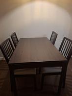 uittrekbare tafel met 4 stoelen, 100 à 150 cm, Cinq personnes ou plus, Rustiek, Comme neuf