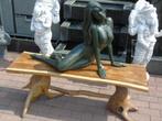 statue d une femme nue en bronze patinée vert ...., Jardin & Terrasse, Statues de jardin, Autres types, Autres matériaux, Enlèvement ou Envoi