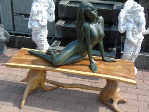 statue d une femme nue en bronze patinée vert ...., Jardin & Terrasse, Statues de jardin, Neuf, Autres types, Autres matériaux