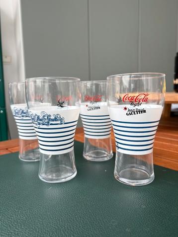 4 Coca-Cola light glazen - Jean-Paul Gaultier beschikbaar voor biedingen