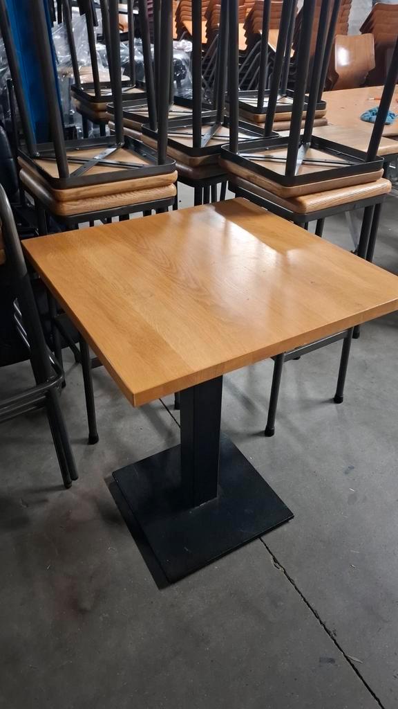 16 horeca bistro 60x60 eiken tafels rond 60 cm cafe taveerne, Huis en Inrichting, Tafels | Eettafels, Rond, Metaal, Ophalen of Verzenden