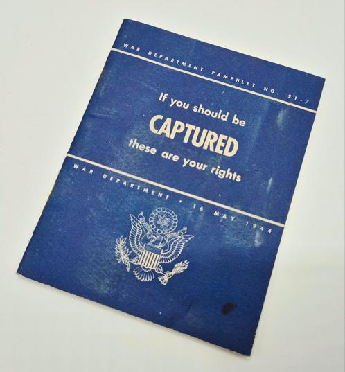 US WWII If You Should Be Captured Pamphlet | 1944, Verzamelen, Militaria | Tweede Wereldoorlog, Landmacht, Ophalen of Verzenden