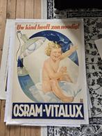 Osram -Vitalux Uw kind heeft zon noodig! - linen backed, Verzamelen, Posters, Ophalen, Rechthoekig Staand, Zo goed als nieuw, Canvas of Doek