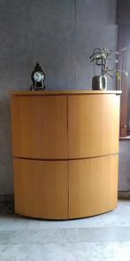 Volhouten, afgeronde drankkast met verlichting, Huis en Inrichting, Ophalen, Met plank(en), 100 tot 150 cm, 25 tot 50 cm