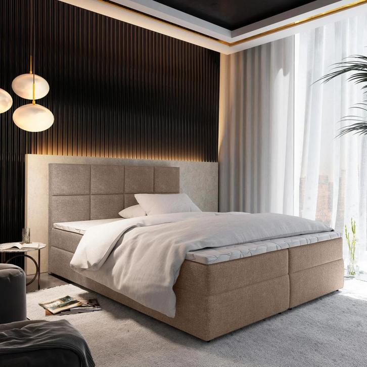 OP=OP Opberg Boxspring Levi 200x220 Beige met Pocketvering, Maison & Meubles, Chambre à coucher | Lits boxsprings, Autres dimensions