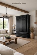 Unieke Engelse buikkast (2-delig) mat zwart, Maison & Meubles, Armoires | Vitrines, 25 à 50 cm, Landelijk modern, Avec tablette(s)