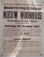 Affiche Notaris Nieuw Woonhuis 1957 origineel, Ophalen of Verzenden, Gebruikt, A4 of kleiner, Overige onderwerpen