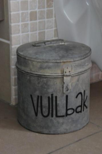 Vuilbakje-prullenbak WC/Badkamer - stoer Zink landelijk – 