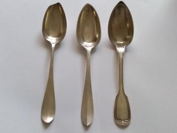 Lot 3 lepels massief zilver Franse oorsprong beschikbaar voor biedingen