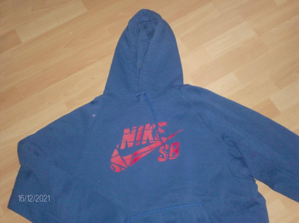 TRUI MET KAP BLAUW MERK NIKE SB - MAAT L - ALS NIEUW, Enlèvement ou Envoi, Bleu, Nike sb, Taille 52/54 (L)
