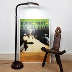 Vintage 60/70s kunstof verstelbare vloerlamp notenhout look), Huis en Inrichting, Lampen | Vloerlampen, 100 tot 150 cm, Kunststof