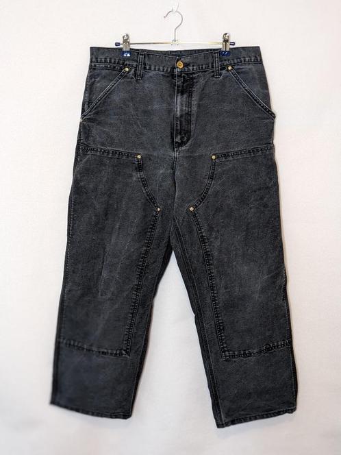 Carhartt WIP broek met dubbele knie (verkort, 32/29), Kleding | Heren, Broeken en Pantalons, Gedragen, Overige maten, Zwart, Ophalen of Verzenden