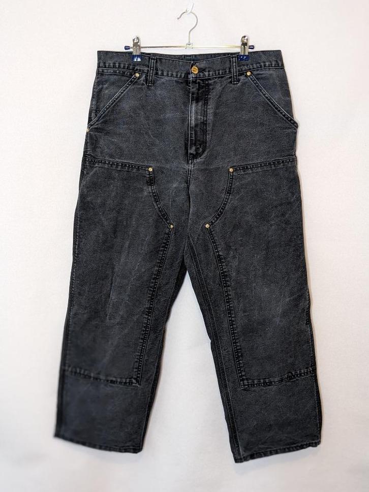 Carhartt WIP broek met dubbele knie (verkort, 32/29), Kleding | Heren, Broeken en Pantalons, Gedragen, Overige maten, Zwart, Ophalen of Verzenden