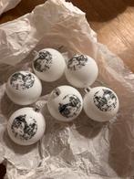 6 grote glazen stevige witte kerstballen, Diversen, Ophalen, Zo goed als nieuw